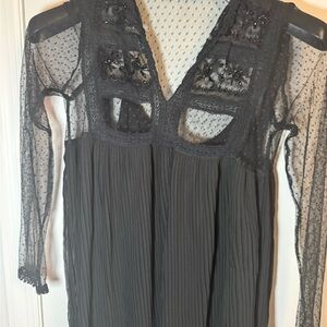 Zara Black Sheer Lace Mini Dress